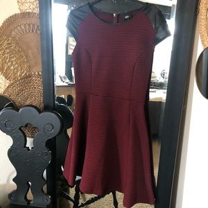 Scuba & Pleather Skater Dress